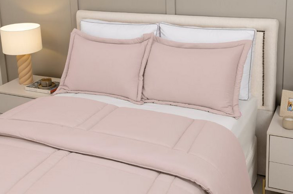 Edredom Lavive Washed 3pçs Rosa - Queen